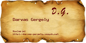 Darvas Gergely névjegykártya